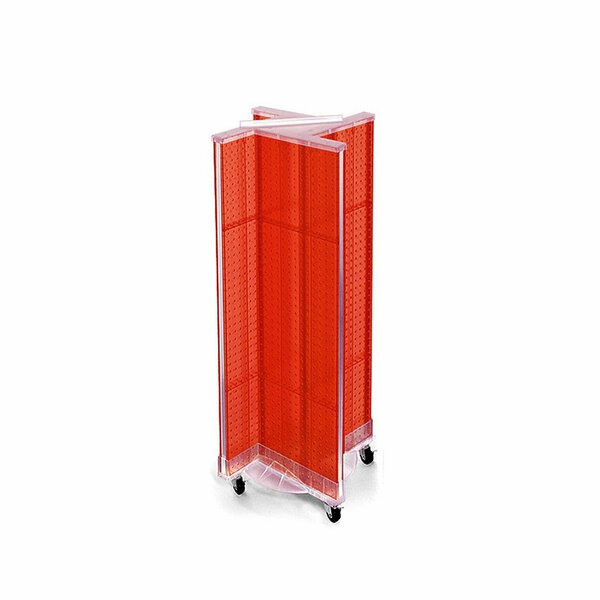 Azar Displays Pinwheel Pegboard Floor Display on Wheeled Base 700443-RED